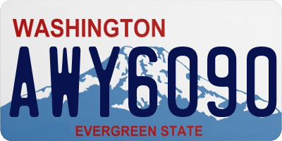 WA license plate AWY6090