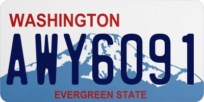 WA license plate AWY6091