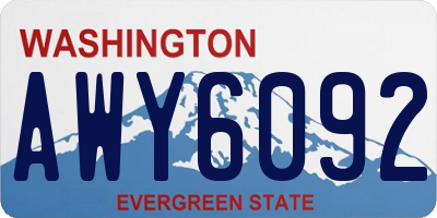 WA license plate AWY6092