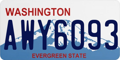 WA license plate AWY6093
