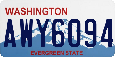 WA license plate AWY6094