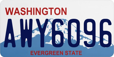 WA license plate AWY6096