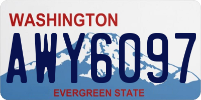 WA license plate AWY6097