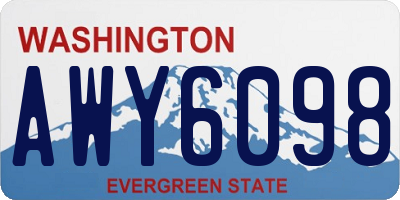 WA license plate AWY6098