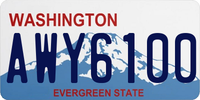 WA license plate AWY6100