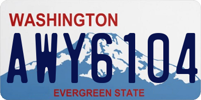WA license plate AWY6104