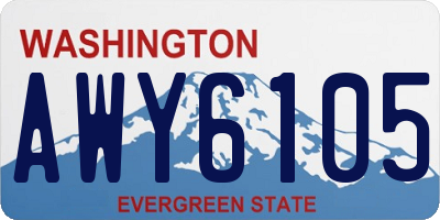 WA license plate AWY6105