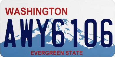 WA license plate AWY6106