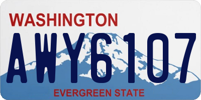 WA license plate AWY6107
