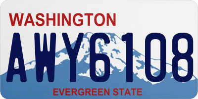 WA license plate AWY6108