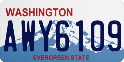 WA license plate AWY6109