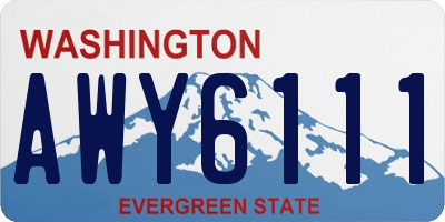 WA license plate AWY6111