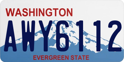 WA license plate AWY6112
