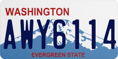 WA license plate AWY6114