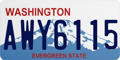 WA license plate AWY6115