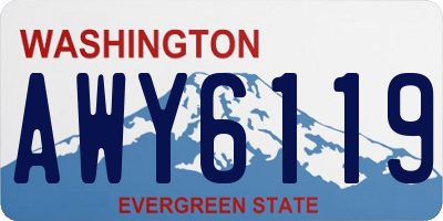 WA license plate AWY6119