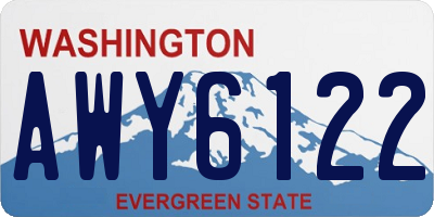 WA license plate AWY6122