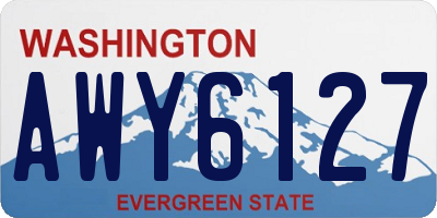 WA license plate AWY6127