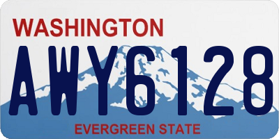 WA license plate AWY6128