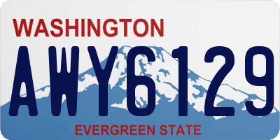 WA license plate AWY6129
