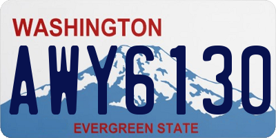 WA license plate AWY6130