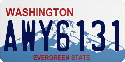 WA license plate AWY6131