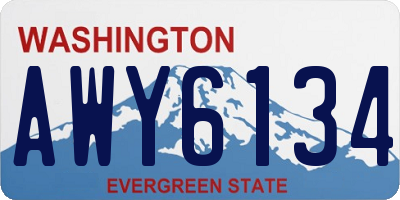 WA license plate AWY6134