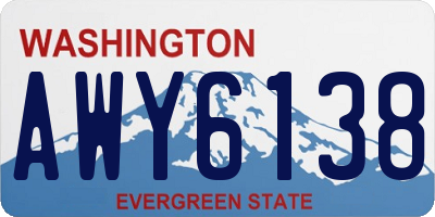 WA license plate AWY6138