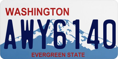 WA license plate AWY6140