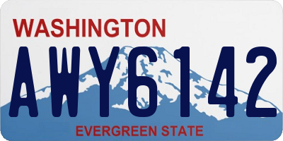 WA license plate AWY6142