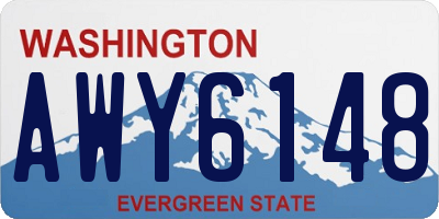 WA license plate AWY6148