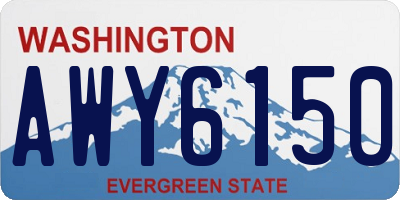 WA license plate AWY6150