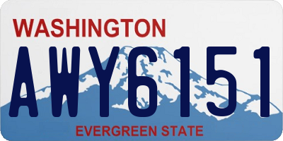 WA license plate AWY6151