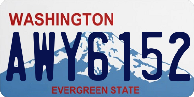 WA license plate AWY6152