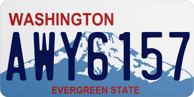 WA license plate AWY6157