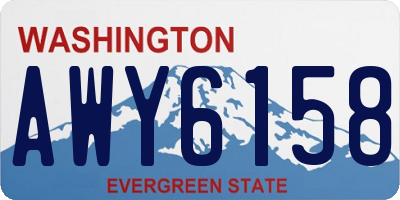 WA license plate AWY6158