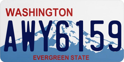 WA license plate AWY6159