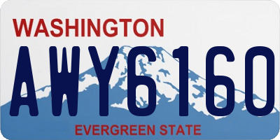 WA license plate AWY6160