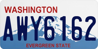 WA license plate AWY6162