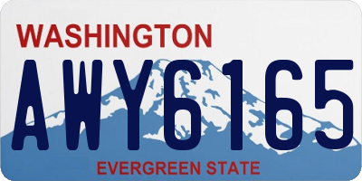 WA license plate AWY6165