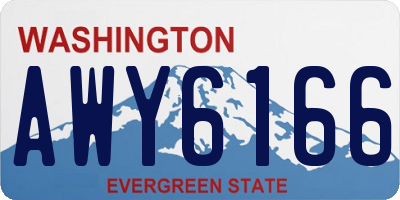 WA license plate AWY6166