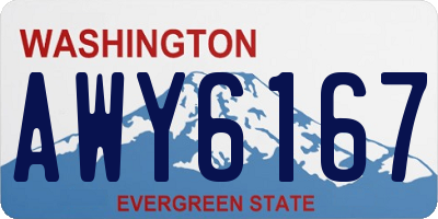 WA license plate AWY6167