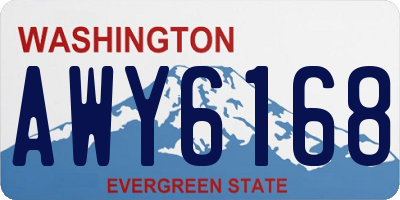 WA license plate AWY6168