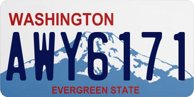 WA license plate AWY6171
