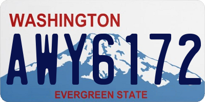 WA license plate AWY6172