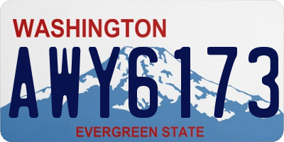 WA license plate AWY6173