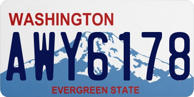 WA license plate AWY6178