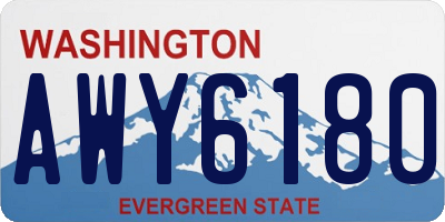 WA license plate AWY6180