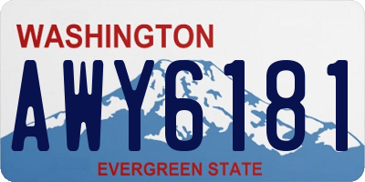 WA license plate AWY6181
