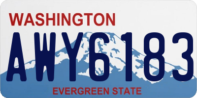 WA license plate AWY6183